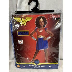 Wonder Woman Girls Halloween Costume Tutu Dress Medium 8-10 Headband Gauntlets